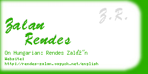 zalan rendes business card